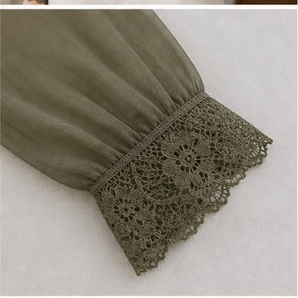 Olive Ruffle Blouse - Picture 5 of 6